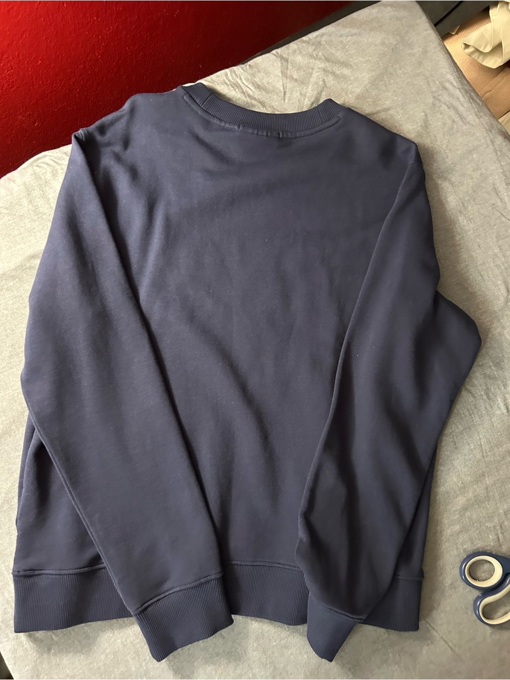 Scotch & Soda Navy Sweatshirt with Yellow Embroidered Script - Picture 5 of 8